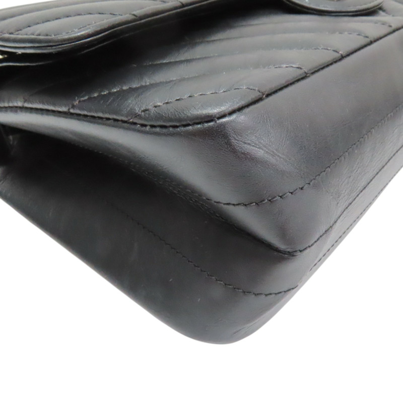 黑色 山型紋 羊皮 2.55 鍊帶 肩背包 銀扣【CHANEL 香奈兒】 A37586-11