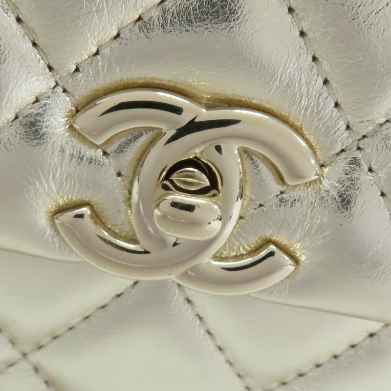 金色 羊皮 Matelasse 鍊帶 肩背包 金扣【CHANEL 香奈兒】-5
