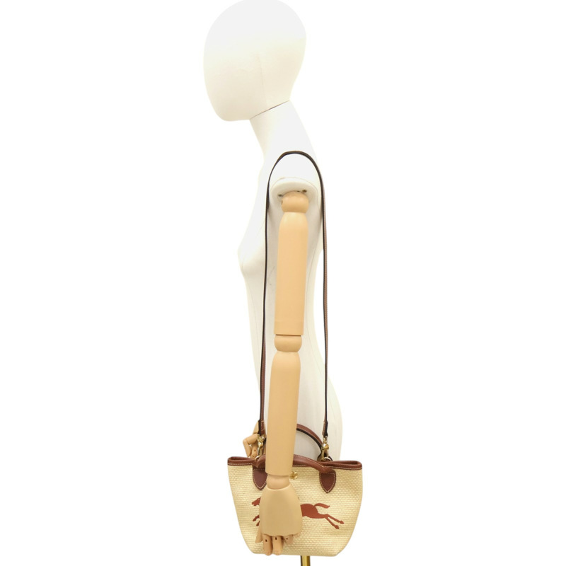 棕色帆布 Le Panier Pliage 肩背包 10162HYT035【Longchamp 瓏驤】 10162HYT035-6