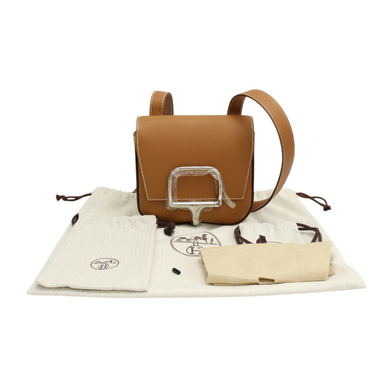 金棕色 EPSOM牛皮 Della Cavalleria 肩背包 U刻 銀釦【HERMES 愛馬仕】 H085367CK-7