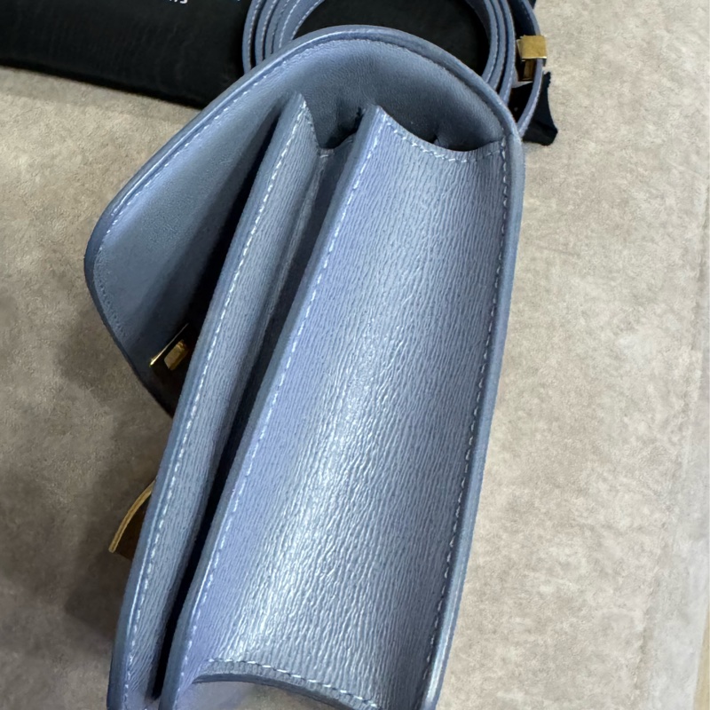 ［99%新］Celine 賽琳 box霧藍色小號 配件：肩帶塵袋-3
