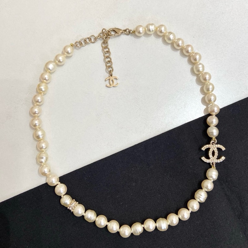Chanel香奈兒雙C滿鑽珍珠項鍊  2024 附件：無-0