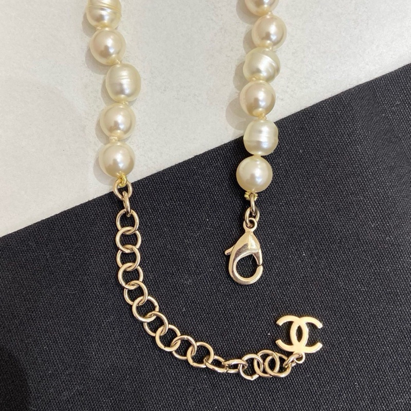 Chanel香奈兒雙C滿鑽珍珠項鍊  2024 附件：無-5