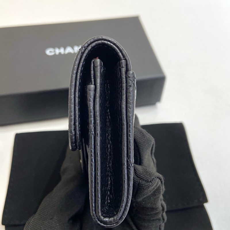 99新Chanel香奈兒黑金荔枝紋牛皮卡包  芯片款 尺寸：11*2*7 附件：盒子 塵袋。-3