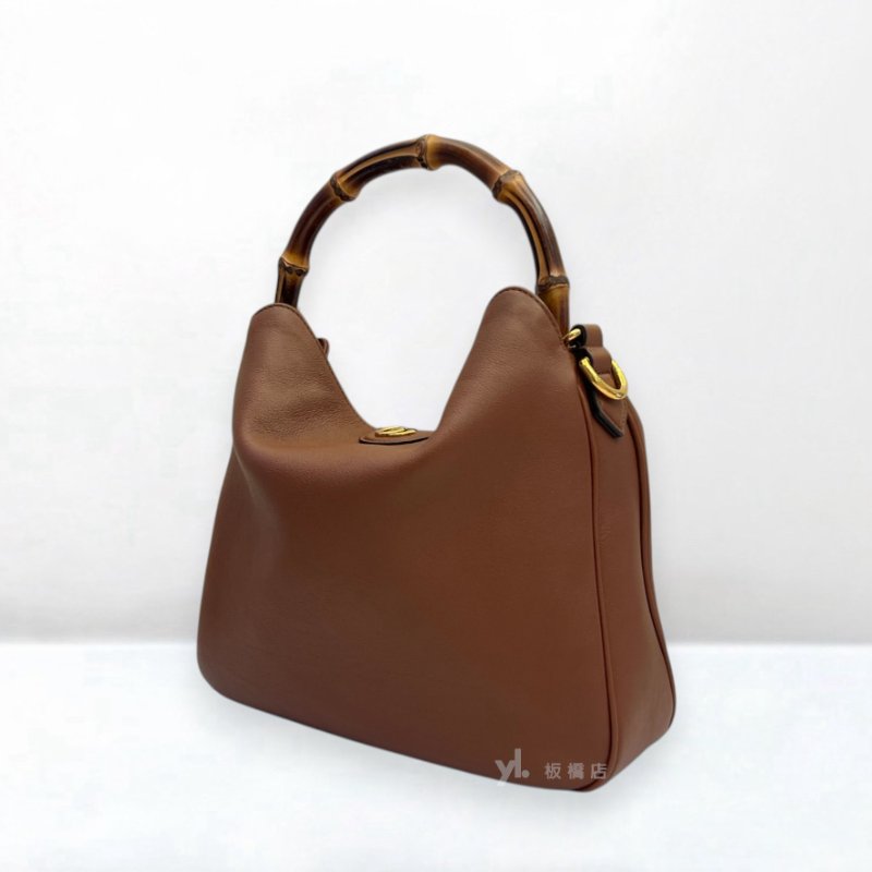 S5413-GUCCI Diana中號棕色牛皮竹節包746124-2