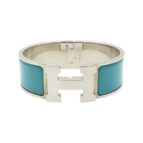 銀色鍍金 綠色琺瑯 Clic Clac H 手環【HERMES 愛馬仕】