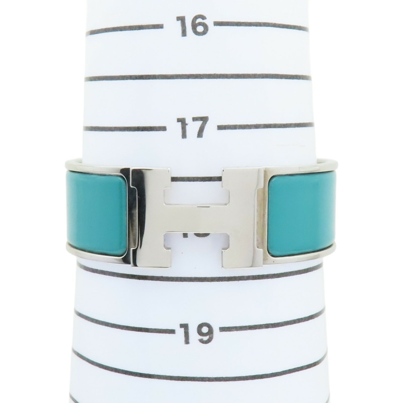 銀色鍍金 綠色琺瑯 Clic Clac H 手環【HERMES 愛馬仕】-6