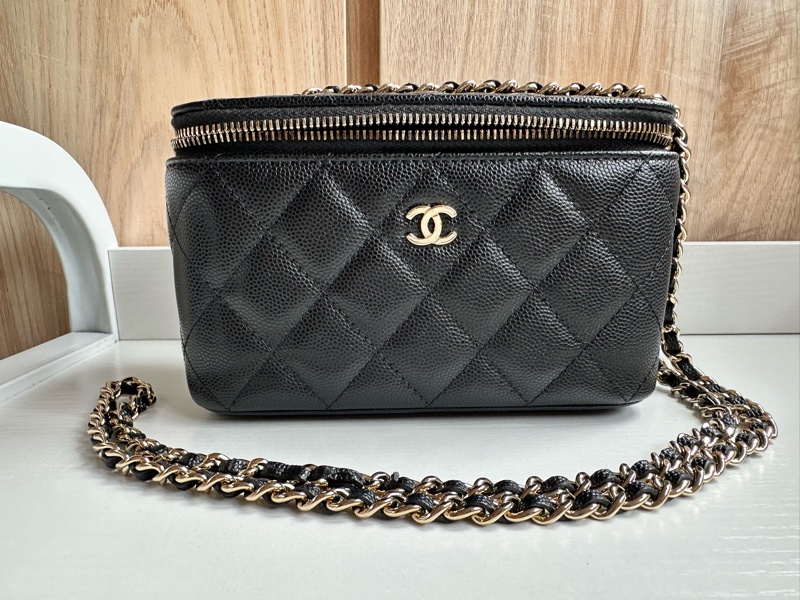 Chanel 香奈兒 魚子醬 牛皮 長盒子 Vanity-7