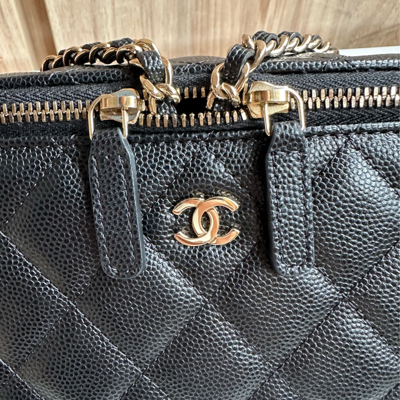 Chanel 香奈兒 魚子醬 牛皮 長盒子 Vanity-18