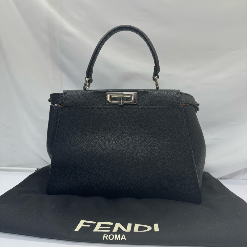 芬迪 FENDI PEEKABOO 牛皮手提包（無背帶）8BN290-2