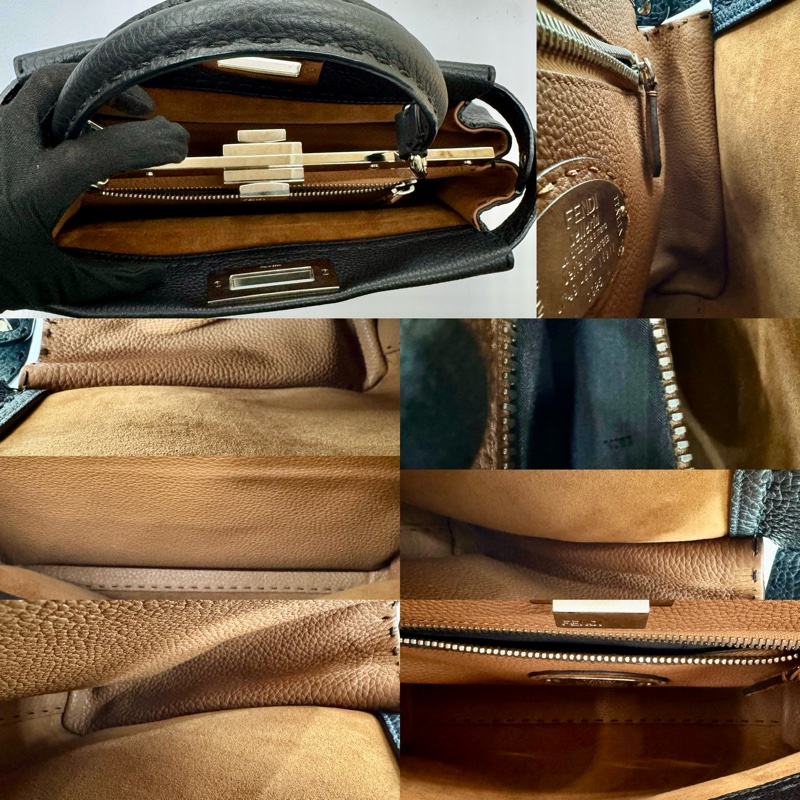芬迪 FENDI PEEKABOO 牛皮手提包（無背帶）8BN290-6