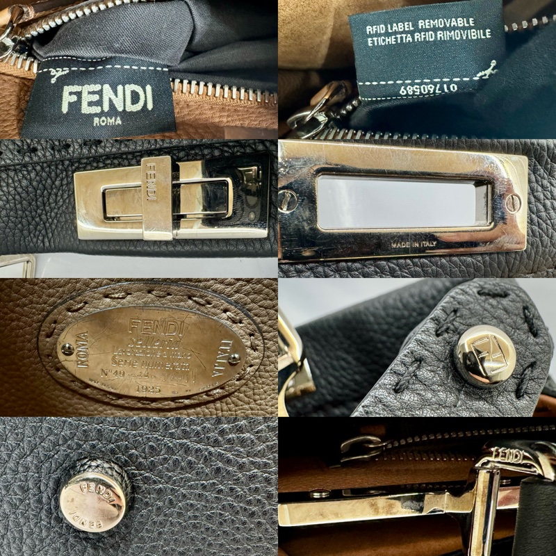 芬迪 FENDI PEEKABOO 牛皮手提包（無背帶）8BN290-7