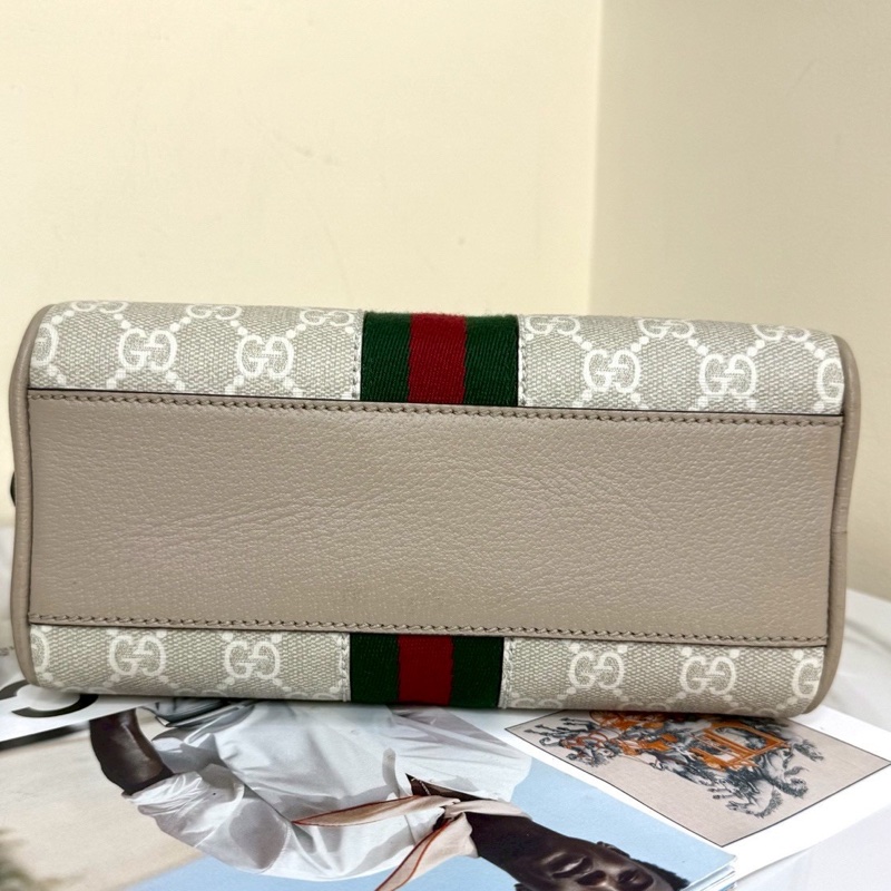 Gucci古馳新款Ophidia迷你波士頓保齡球包燕麥色🍘🍘-16