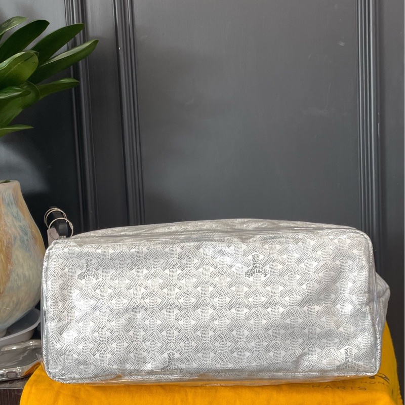 全新✨戈雅 托特白色 25編碼 白色老花托特包-5