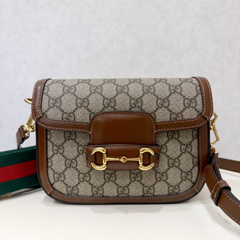 Gucci PVC咖牛皮1955 mini斜背包-1