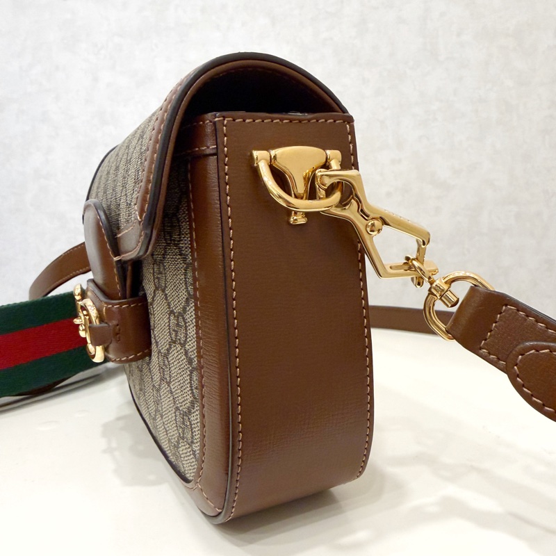 Gucci PVC咖牛皮1955 mini斜背包-3