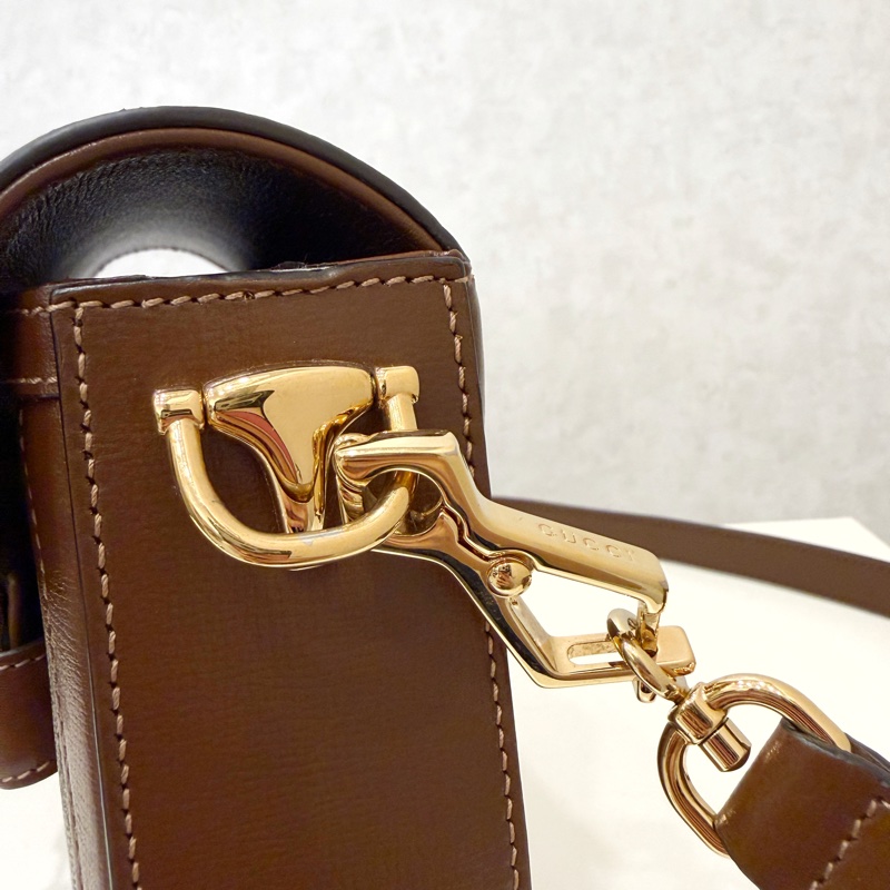 Gucci PVC咖牛皮1955 mini斜背包-4