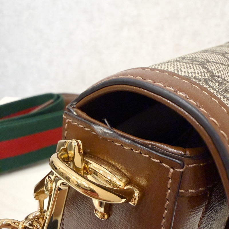 Gucci PVC咖牛皮1955 mini斜背包-6