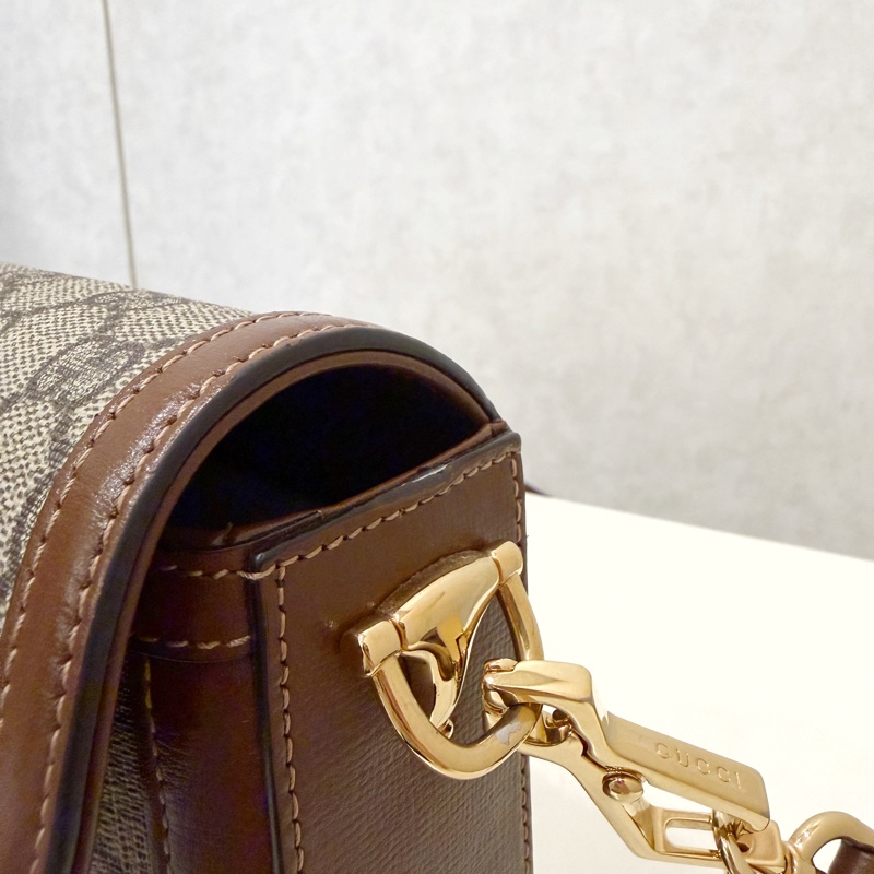 Gucci PVC咖牛皮1955 mini斜背包-7