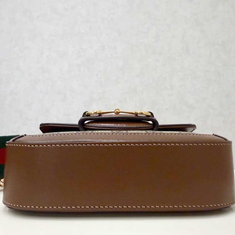 Gucci PVC咖牛皮1955 mini斜背包-9