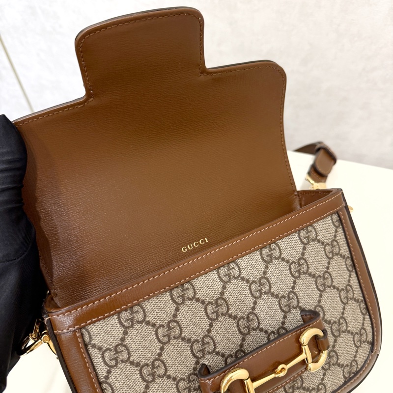 Gucci PVC咖牛皮1955 mini斜背包-13