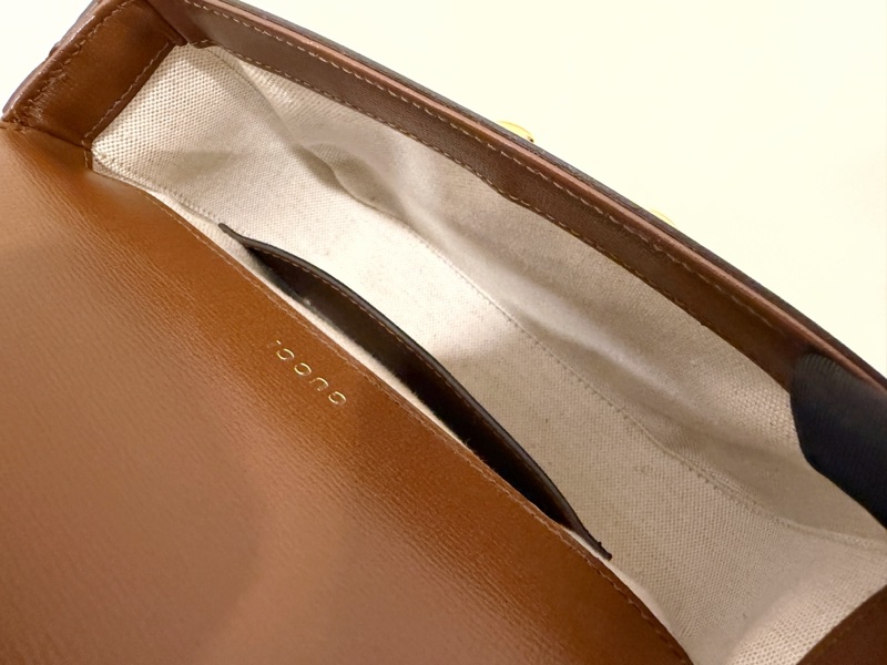Gucci PVC咖牛皮1955 mini斜背包-14
