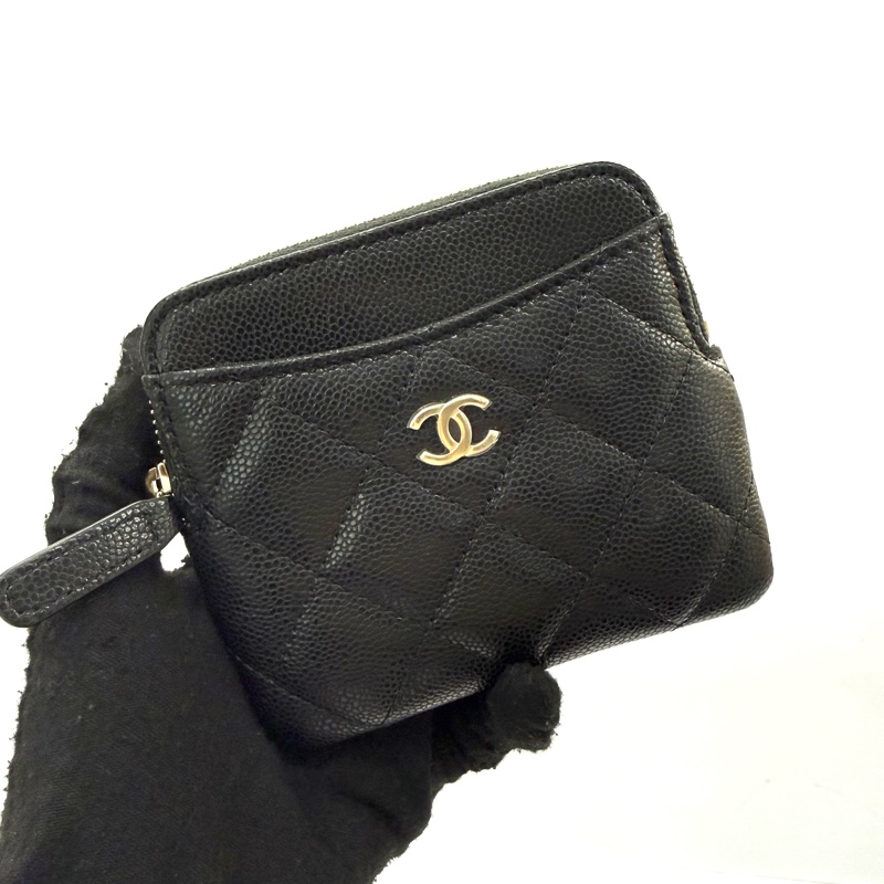 香奈兒 CHANEL 荔枝皮拉鍊皮夾 RFID AP2061-0