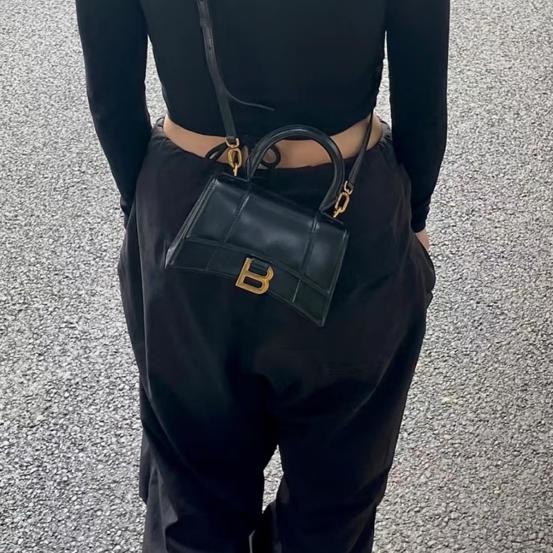 BALENCIAGA巴黎世家經典黑光牛金色釦沙漏包XS🦔-1
