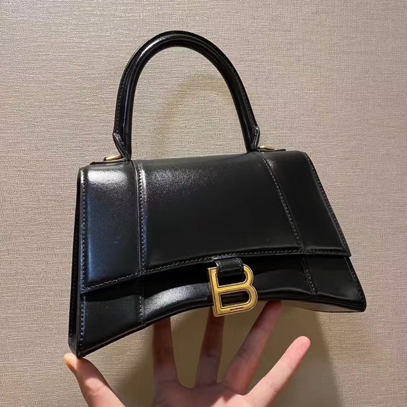 BALENCIAGA巴黎世家經典黑光牛金色釦沙漏包XS🦔-10