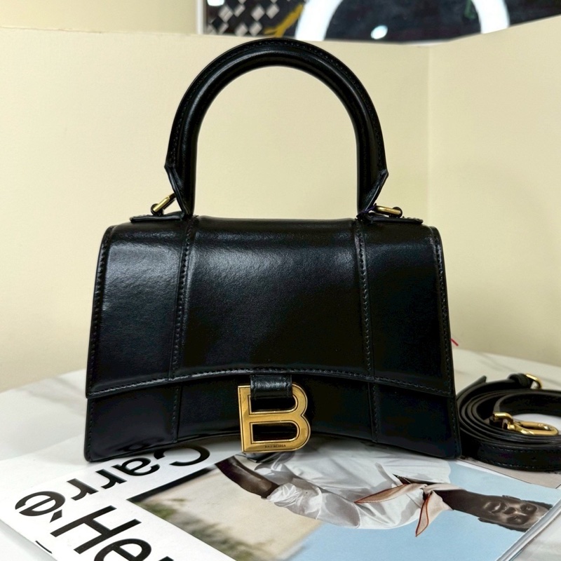 BALENCIAGA巴黎世家經典黑光牛金色釦沙漏包XS🦔-11