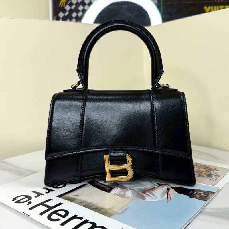 BALENCIAGA巴黎世家經典黑光牛金色釦沙漏包XS🦔-13