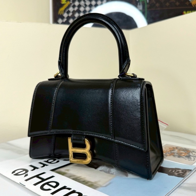 BALENCIAGA巴黎世家經典黑光牛金色釦沙漏包XS🦔-14
