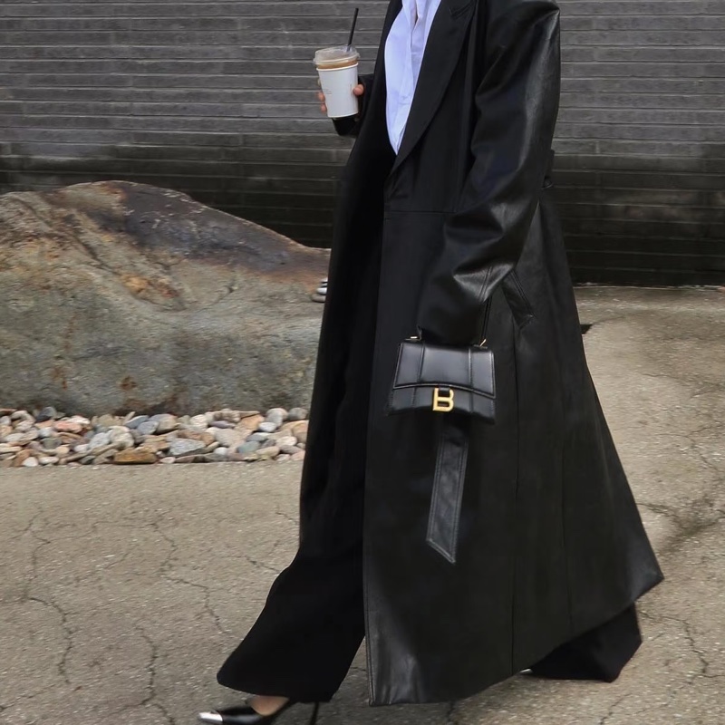 BALENCIAGA巴黎世家經典黑光牛金色釦沙漏包XS🦔-20