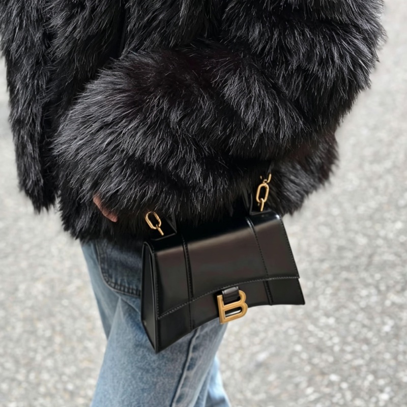 BALENCIAGA巴黎世家經典黑光牛金色釦沙漏包XS🦔-24