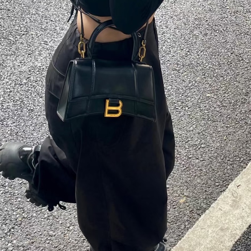 BALENCIAGA巴黎世家經典黑光牛金色釦沙漏包XS🦔-28