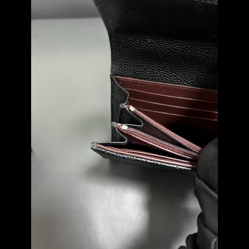 Chanel Classic Flap wallet
CF系列黑銀魚子酱款錢包-9