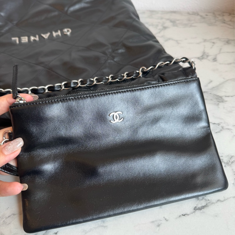 Chanel 黑色銀字22bag 中號❤️‍🔥❤️‍🔥超美-26