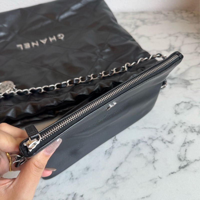 Chanel 黑色銀字22bag 中號❤️‍🔥❤️‍🔥超美-27