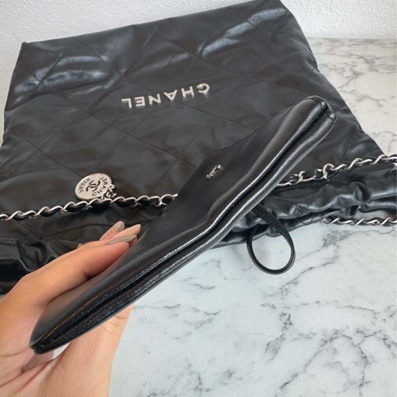 Chanel 黑色銀字22bag 中號❤️‍🔥❤️‍🔥超美-29