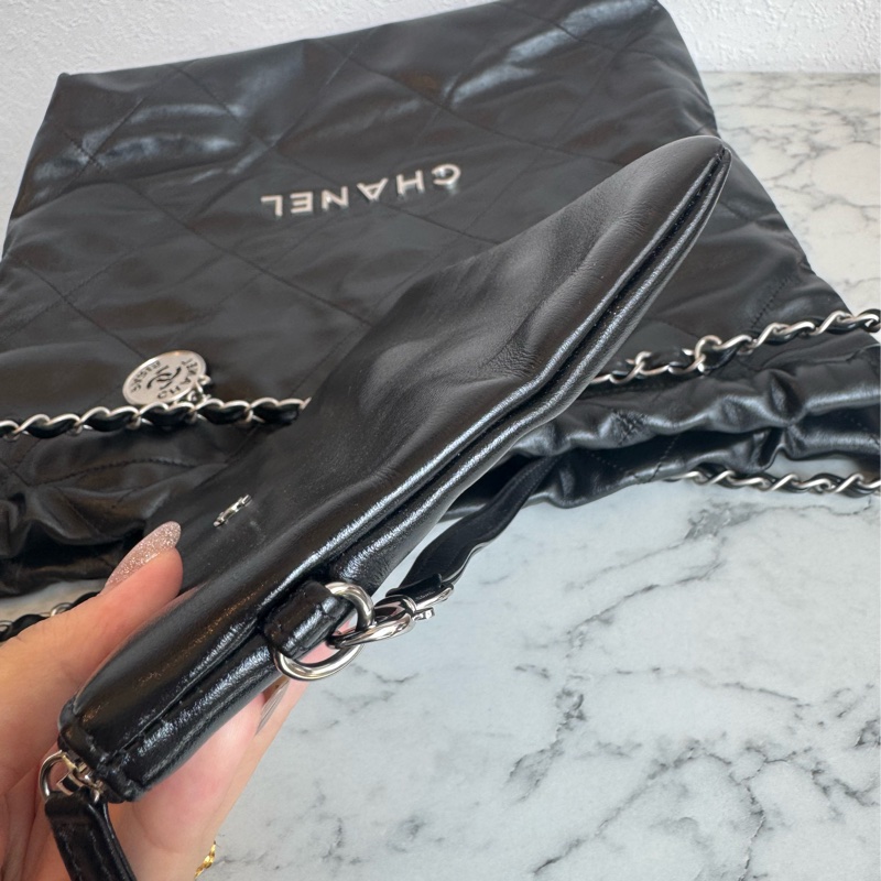 Chanel 黑色銀字22bag 中號❤️‍🔥❤️‍🔥超美-30