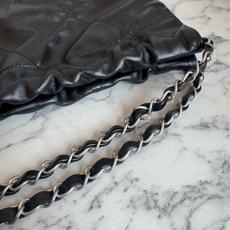 Chanel 黑色銀字22bag 中號❤️‍🔥❤️‍🔥超美-35