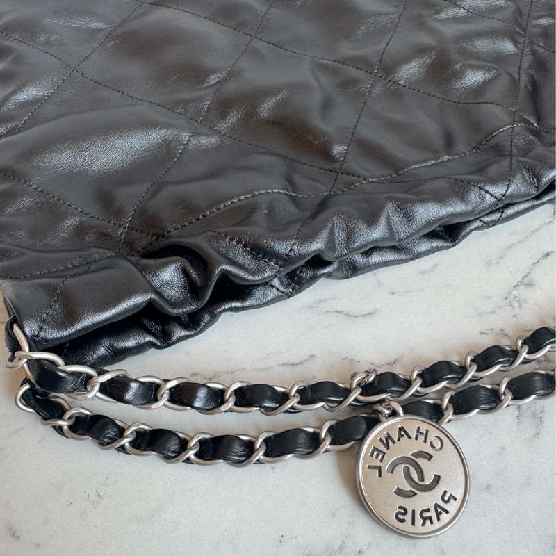 Chanel 黑色銀字22bag 中號❤️‍🔥❤️‍🔥超美-36