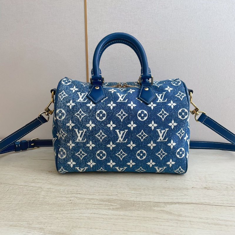 芯片款 路易威登/Louis Vuitton 丹寧牛仔Speedy25手提斜背包-0