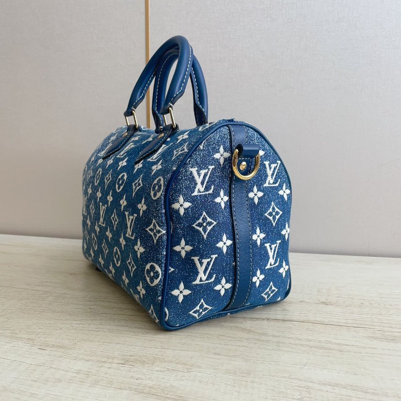 芯片款 路易威登/Louis Vuitton 丹寧牛仔Speedy25手提斜背包-2