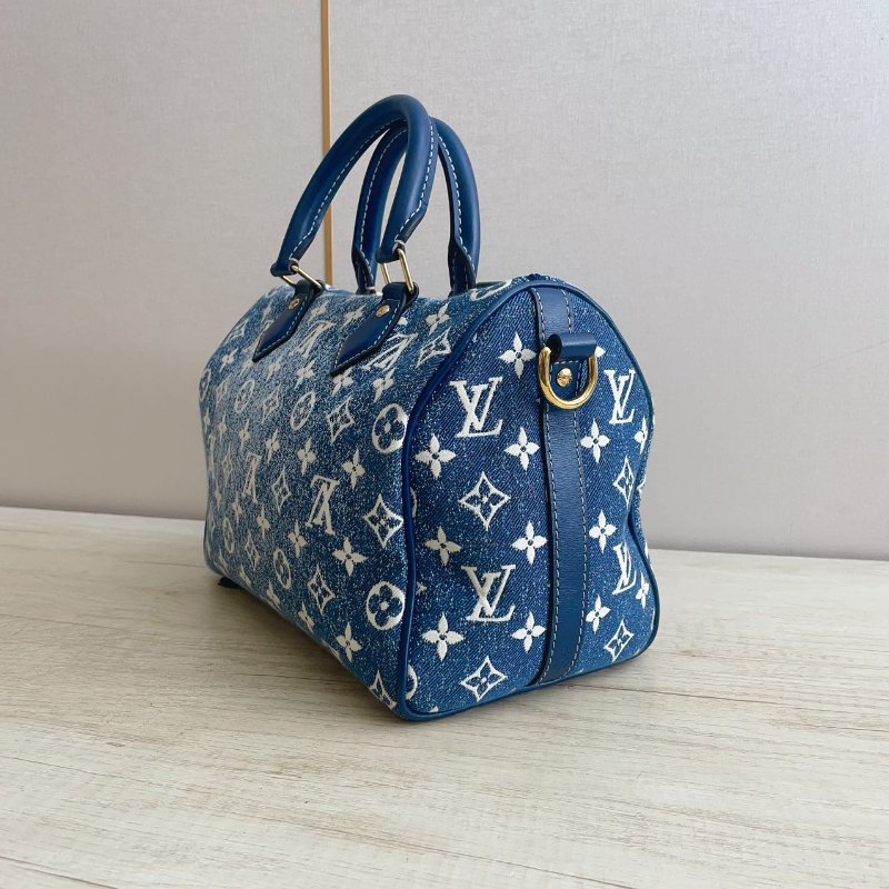 芯片款 路易威登/Louis Vuitton 丹寧牛仔Speedy25手提斜背包-3