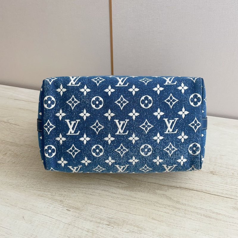 芯片款 路易威登/Louis Vuitton 丹寧牛仔Speedy25手提斜背包-4