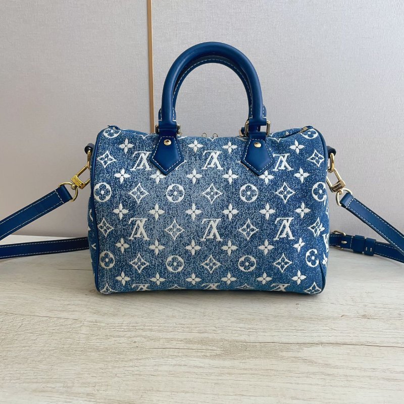 芯片款 路易威登/Louis Vuitton 丹寧牛仔Speedy25手提斜背包-7
