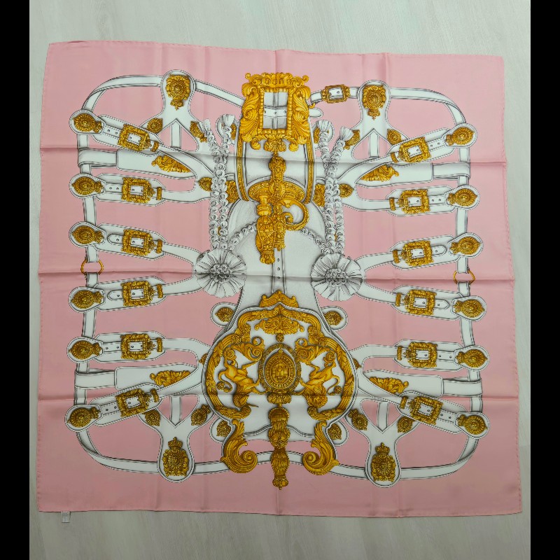Gucci 古馳 100％真絲 粉色 圍巾 絲巾 披肩-2
