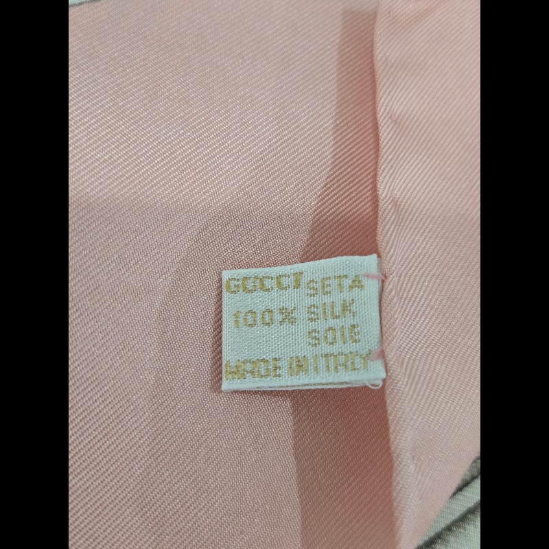 Gucci 古馳 100％真絲 粉色 圍巾 絲巾 披肩-7