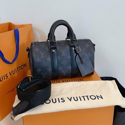 閒置新 路易威登/Louis Vuitton 黑武士老花 Keepall25 芯片款